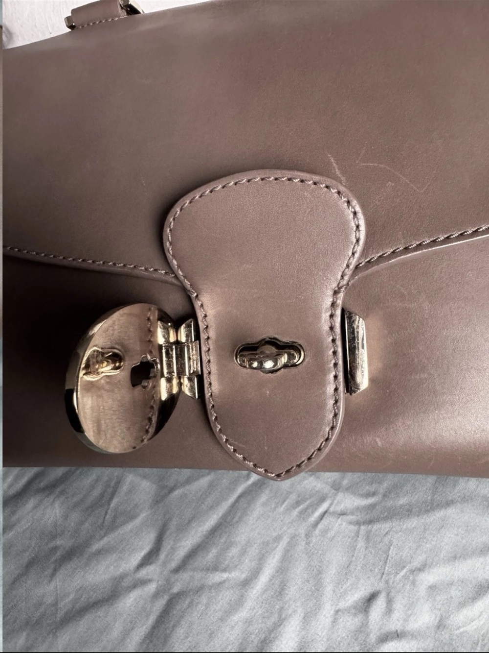 Mulberry Brown Leather Top-Handle Satchel with Detachable Strap - Picture 4 of 16
